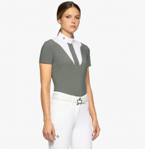 Блузка женская Jersey w/ Poplin Bib S/S 